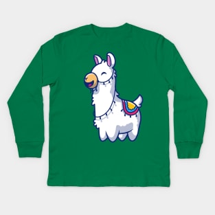 Cute Llama Cartoon Kids Long Sleeve T-Shirt